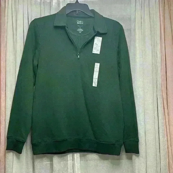 croft & barrow Other - NWT Croft & Borrow 1/4 Zip Polo Long Sleeve Dk Green Small. item# W